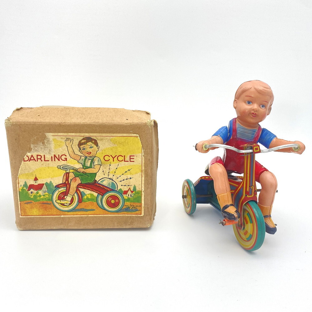 * rare box attaching rare article 1950 period Alps commercial firm made in Japan *. body ... tricycle .. man * tin plate toy inspection ) north ...*