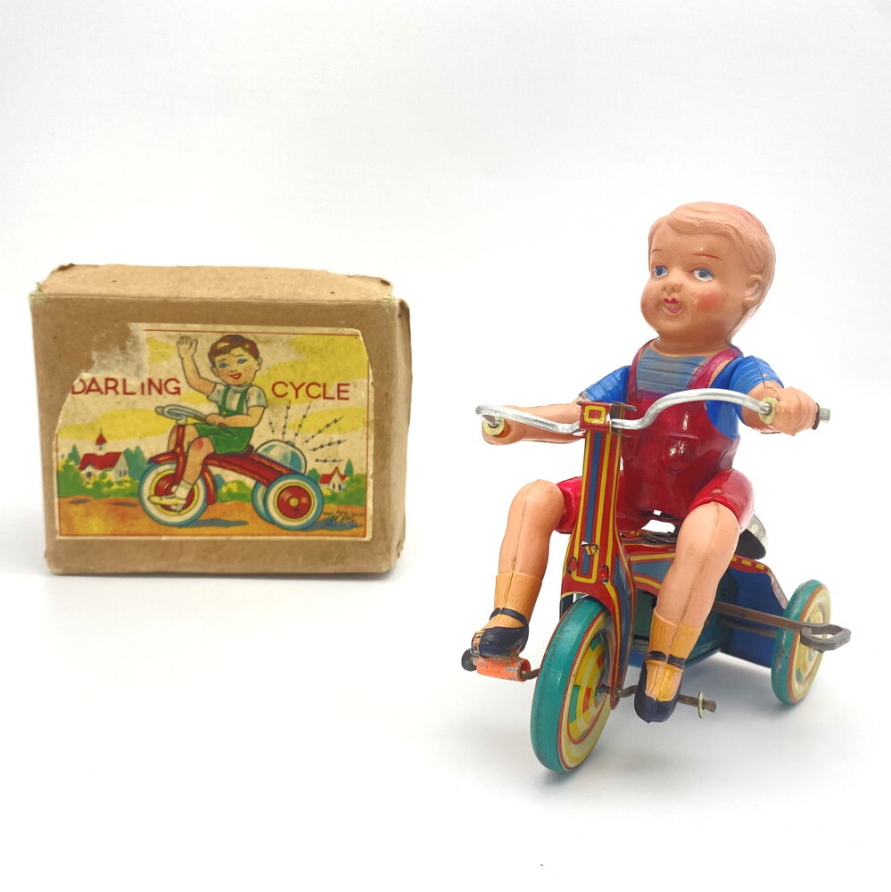 * rare box attaching rare article 1950 period Alps commercial firm made in Japan *. body ... tricycle .. man * tin plate toy inspection ) north ...*