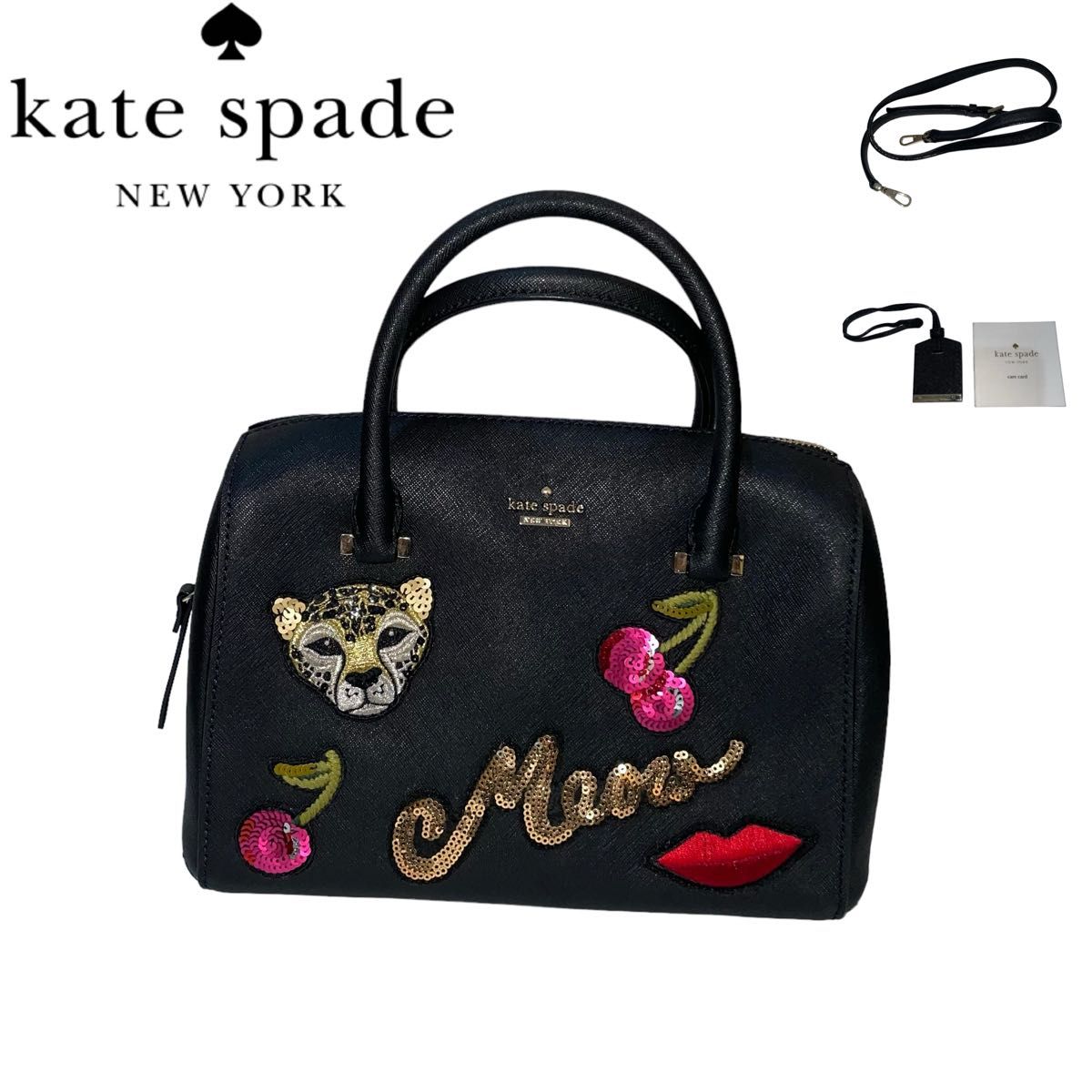 極美品 Kate spade ハンドバッグ ショルダー 2way ワッペン