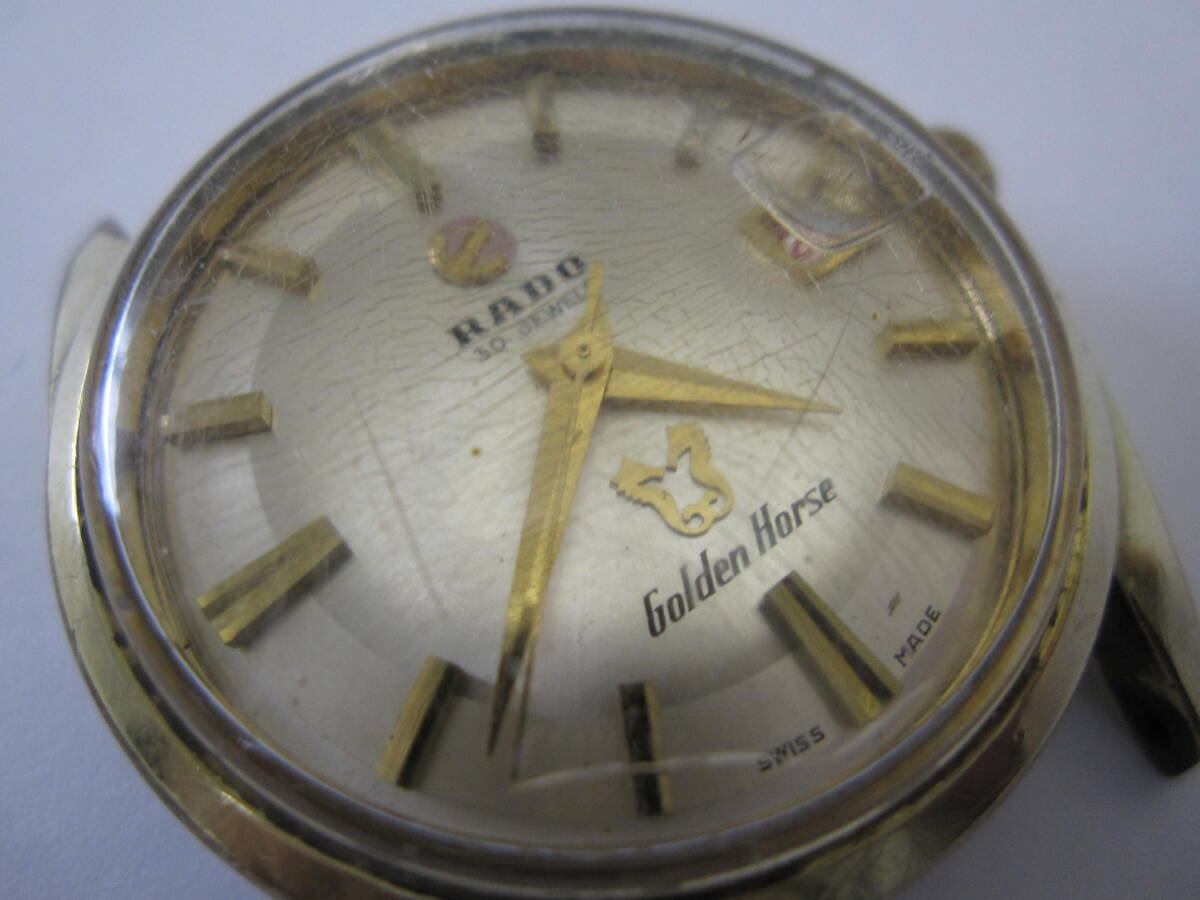 【YT-B37-5】RADO/ラドー 11674/1 Golden Horse、ゴールデンホース 3針デイト 自動巻 30石 フェイスのみ チェンジャー不良 稼働品_画像3