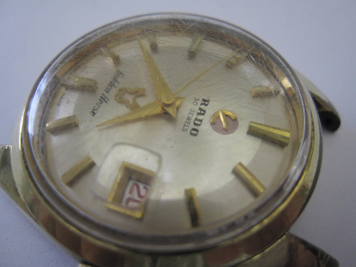 【YT-B37-5】RADO/ラドー 11674/1 Golden Horse、ゴールデンホース 3針デイト 自動巻 30石 フェイスのみ チェンジャー不良 稼働品_画像4