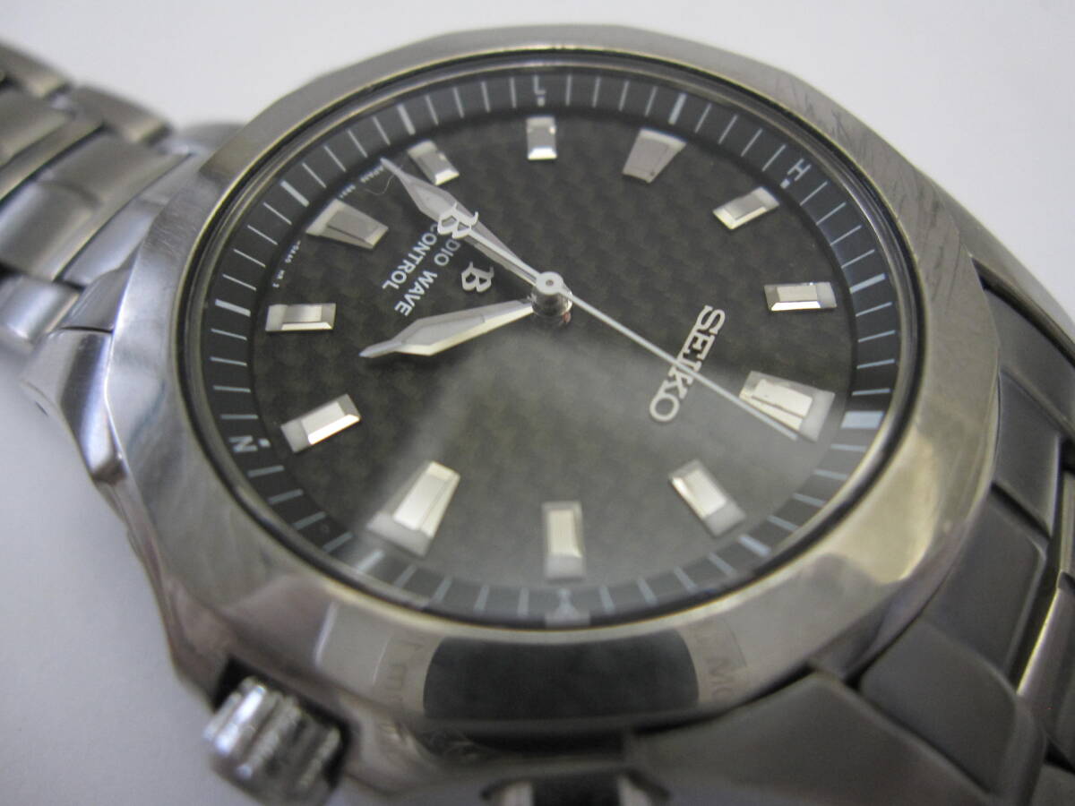 【YT-TC30-14】SEIKO/セイコー BRIGHTZ、ブライツ 3針 電波ソーラー 5B21-0AA0 黒×グレー文字盤 TITANIUM 稼働品の画像4