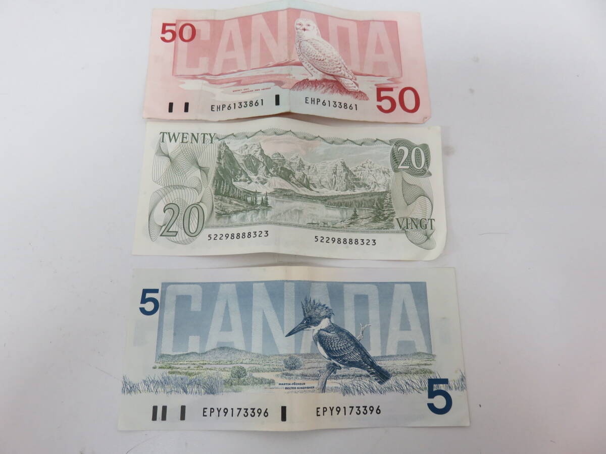  Canada dollar old note face value 75 dollar 50 dollar ×1 sheets 20 dollar ×1 sheets 5 dollar ×1 sheets foreign money foreign . out .Canada