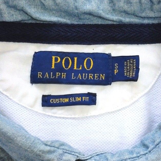 POLO LAUREN RALPH ラルフローレン ラガーシャツ 刺繍ロゴ 星条旗ロゴ size.S