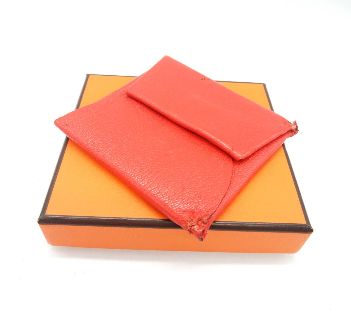 ■HERMES エルメス バスティア コインケース 小銭入れ オレンジ 財布 革 レザーの画像1