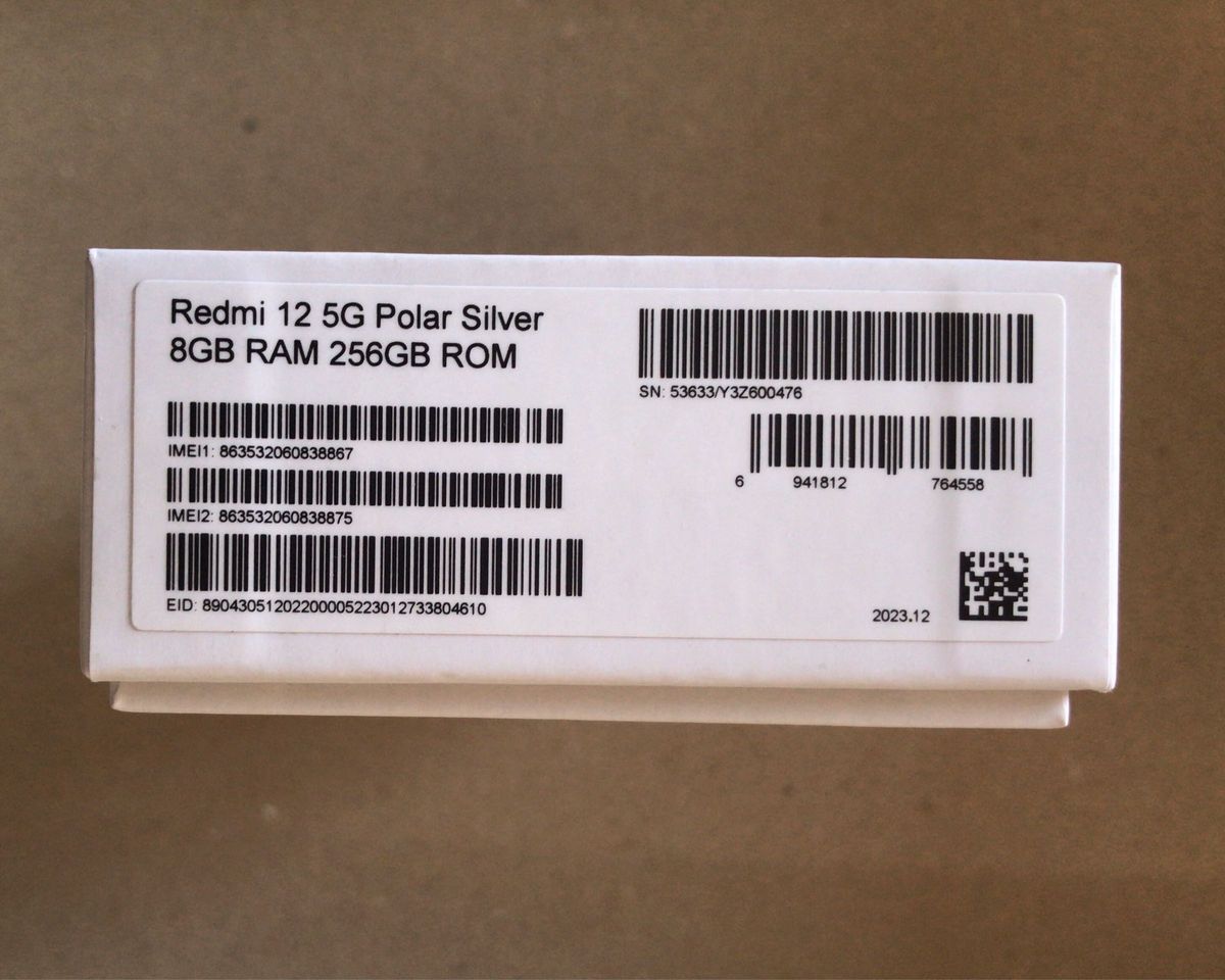 Redmi 12 5G ポーラーシルバー 256GB SIMフリー　新品、通電確認済み
