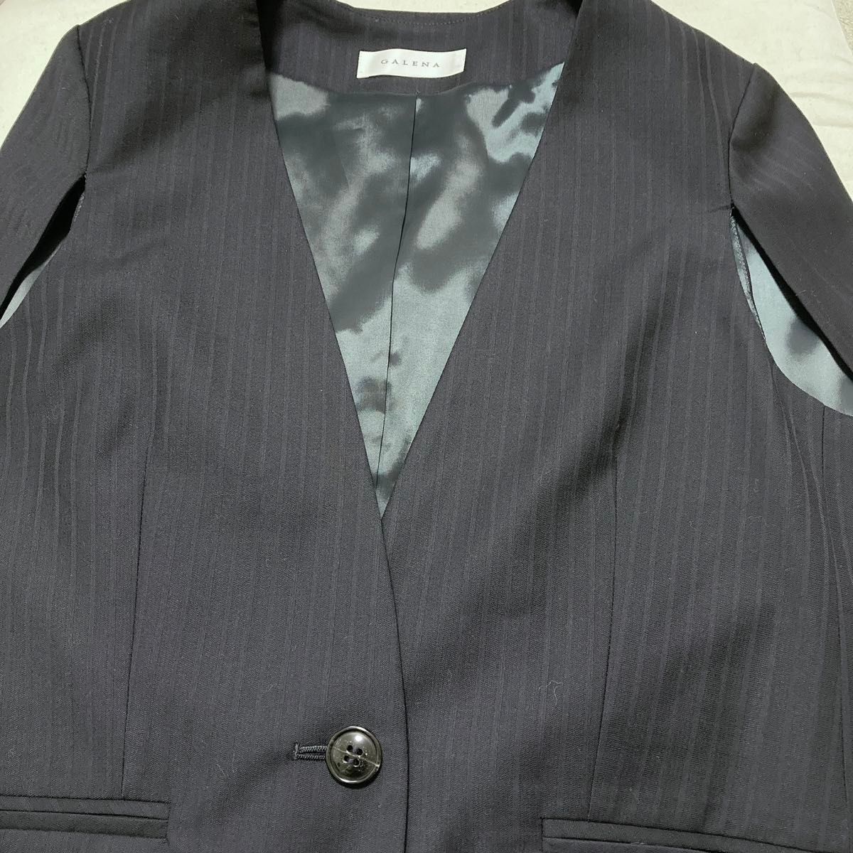 pm313.3 GALENA ジャケット 日本製　黒 38 ノースリーブ　ポンチョ　羽織　ベスト　ドッキング　
