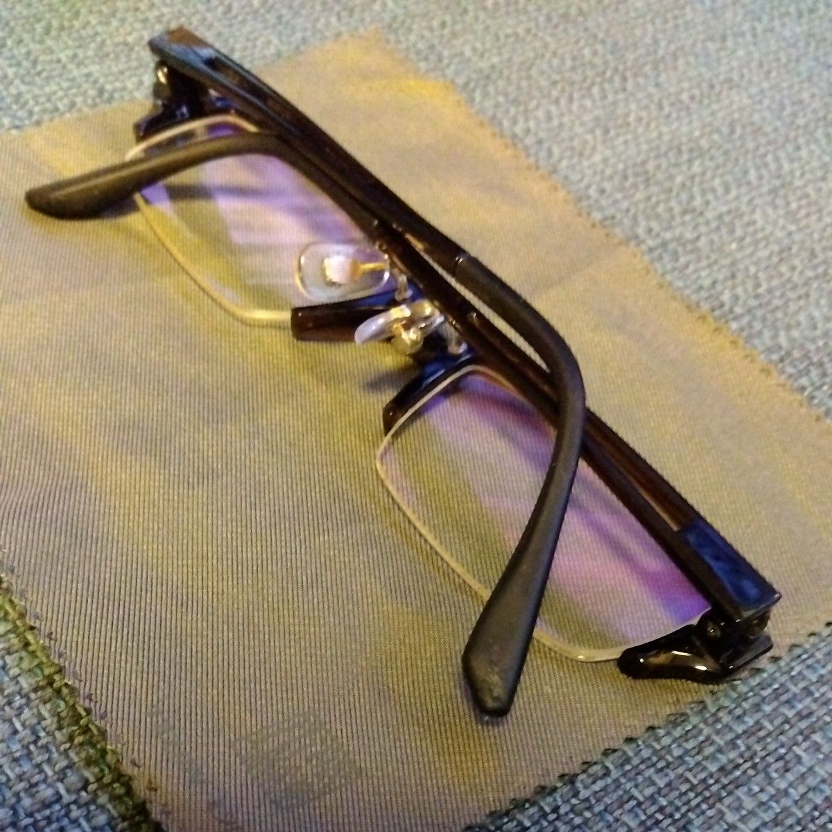 値下げ3500円！眼鏡市場購入　ALOOK　度付きメガネ　視力は0.7位　レンズ処方確認出来ます。　colorブラウン　軽量樹脂製