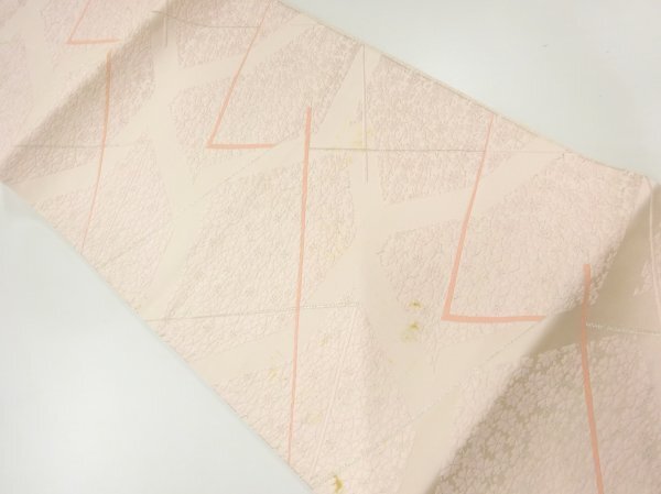 ys6964595; 宗sou 花に抽象模様織出し袋帯（材料）【アンティーク】【着】_画像1