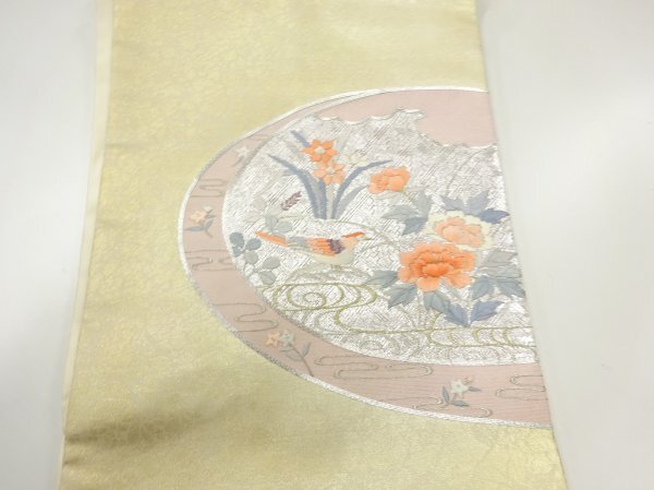 ys6965829; 宗sou 流水に花鳥模様刺繍名古屋帯【アンティーク】【着】_画像3