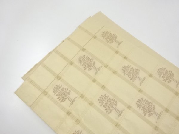 ys6940985; 宗sou 樹木模様織り出し袋帯（材料）【アンティーク】【着】_画像5