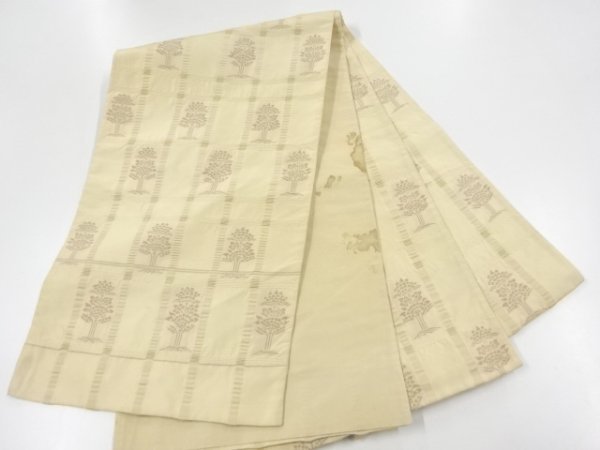 ys6940985; 宗sou 樹木模様織り出し袋帯（材料）【アンティーク】【着】_画像10