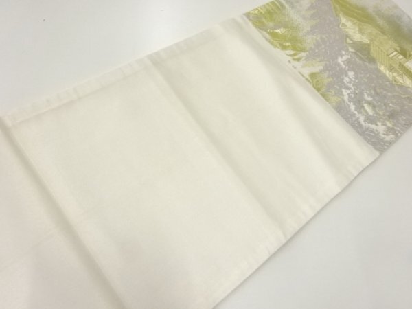 ys6955181; 宗sou 家屋風景模様織出し袋帯（材料）【アンティーク】【着】_画像9