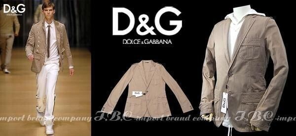 ★DOLCE&GABBANA★ドルガバ D&G 2つボタンサファリジャケット46チェスナッツ【本物保証】イタカジ★芸能人御用達★ハイファッション★