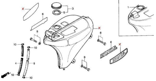 旧 カブ 純正 フロントカバー セッティングバンド A C50 リトルカブ AA01 C70 C90 フロントカウル レッグシールド セット バンド .041の画像3