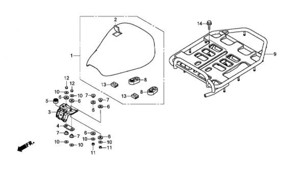 JA44 純正 大型 リアキャリア 荷物台 スーパーカブ110 リヤキャリア JA59 JA61 JA60 JA45 クロスカブ AA09 カブ 50 AA07 プロ AA06 .k88_F-23 . シート/リアキャリア