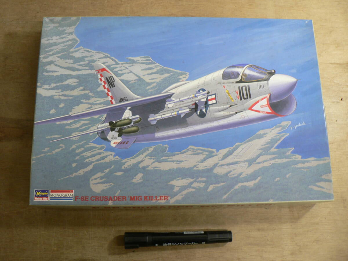 BBP756 未組立 プラモデル MONOGRAM HASEGAWA ハセガワ 1/48 F-8E CRUSADER MIG KILLER クルーセイダー ミグキラー_画像1