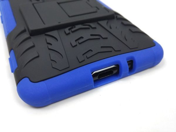 Sony Xperia XZ3 SO-01L SOV39 801SO スタンド カバー 耐衝撃ケース ブルー_画像5