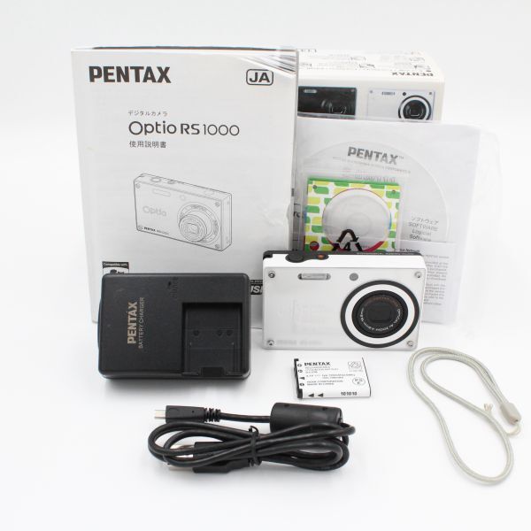 元箱付き。★良品★ PENTAX ペンタックス Optio RS1000 パールホワイトの画像1