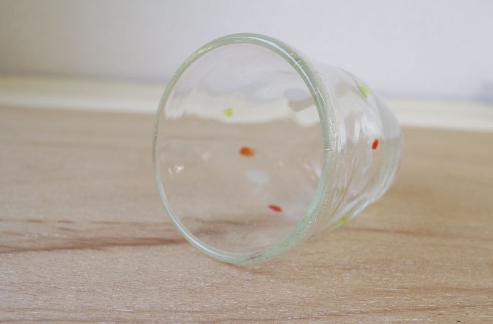 倉敷ガラス コップ クリア 玉模様 泡ガラス フリーカップ 手造りガラス 約200ml [G542]の画像5