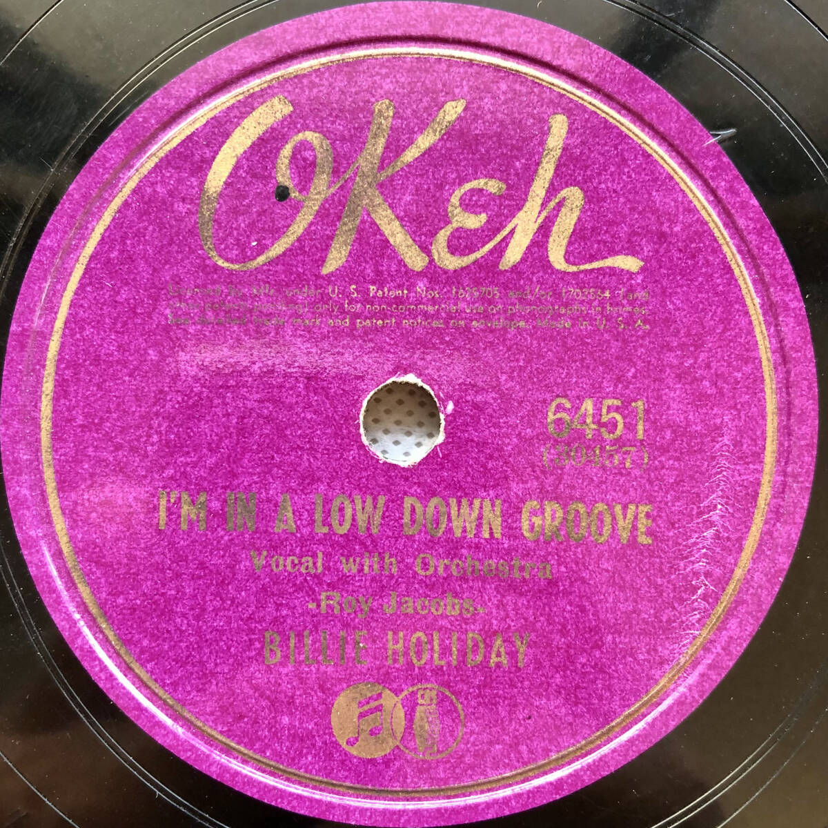 Billie Holiday / Okeh 78rpm / I'm In A Low Down Groove, Gloomy Sunday / ビリー・ホリディの画像3