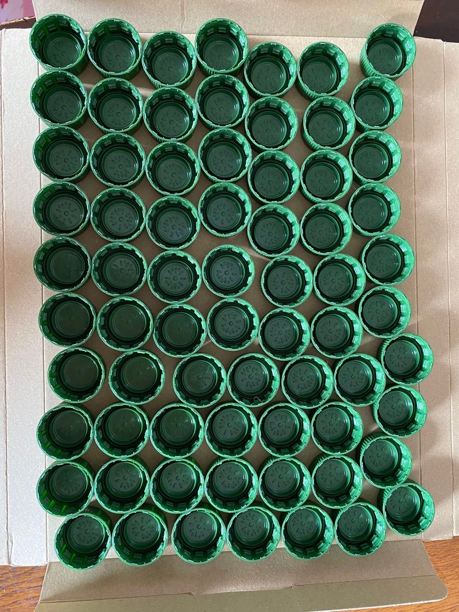 ペットボトルキャップ緑70個