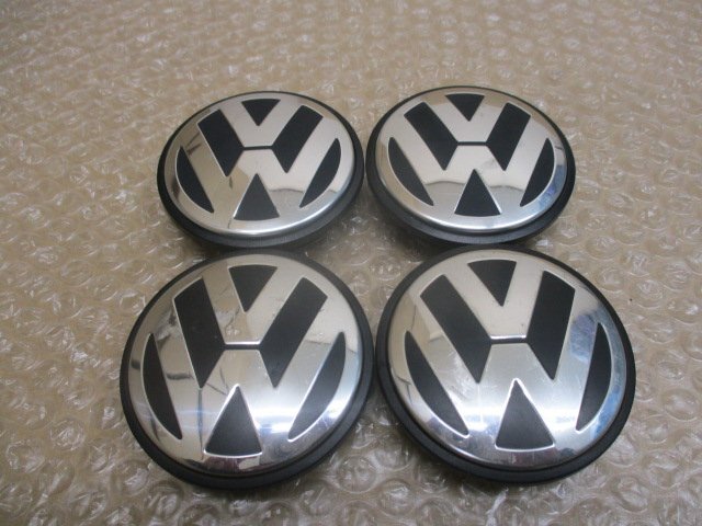 VW フォルクスワーゲン 純正 アルミホイール用 センターキャップ 中古４個/4枚 ゴルフ 5 6 パサート ヴァリアント ティグアン トゥーラン