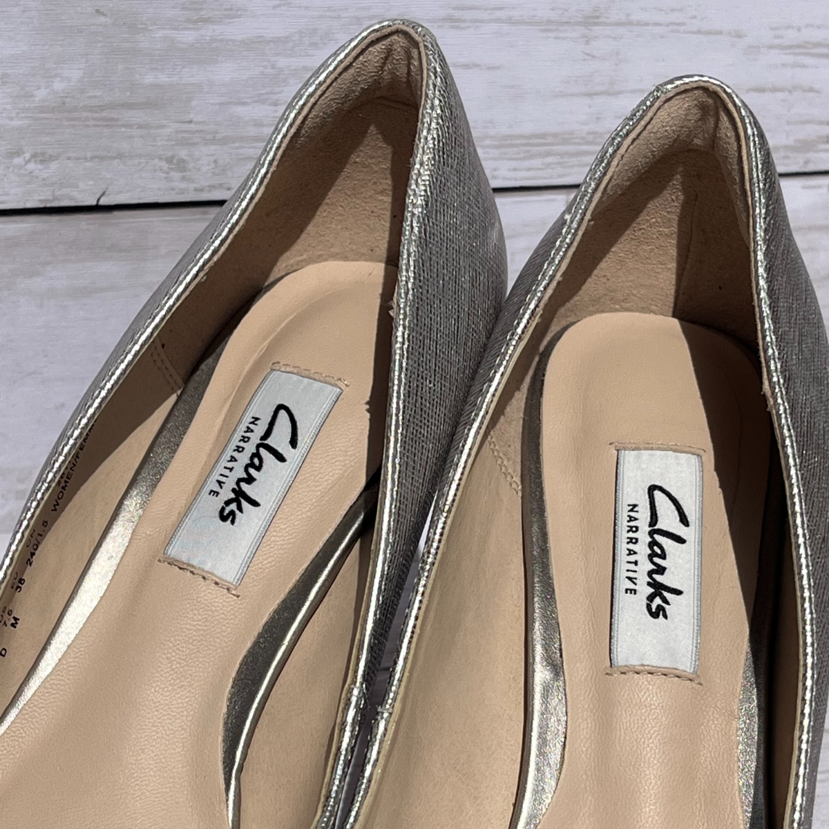 [ beautiful goods ]Clarks Clarks 24 cm silver pumps silver color wedding ceremonial occasions party presentation stylish 