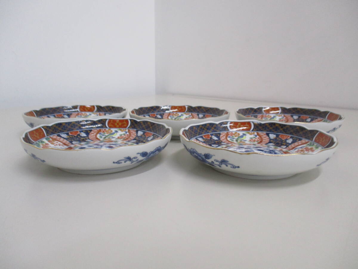 F10 第一陶器 小皿5枚セット レア レトロ 陶磁器 鳥柄 花柄 金彩 銘々皿の画像3