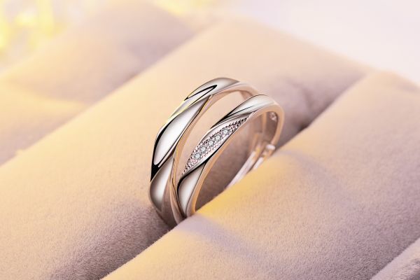 ペアリング 2個セット シルバー 925 カップル ジルコニア 指輪 銀 マリッジ メンズ レディース 結婚 ペアリングDJ716の画像2