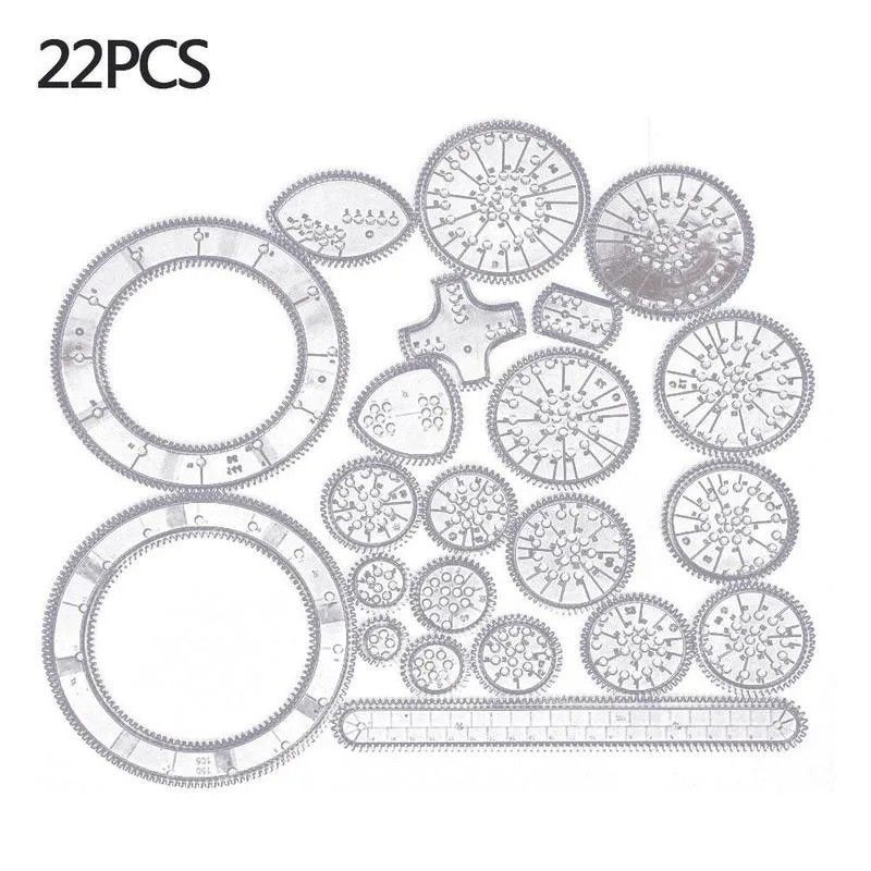 スピログラフ　２２点　知育玩具　おもちゃ　筆記用具　万華鏡定規　デザイン定規