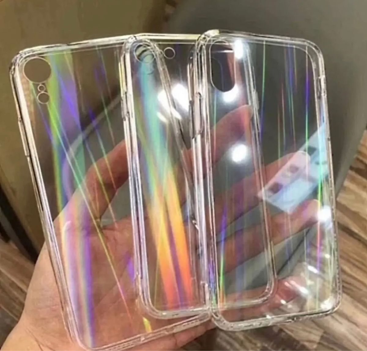 【値下げ】iPhone12/pro オーロラ　クリア　iPhoneケース　韓国 スマホケース クリアケース カード収納