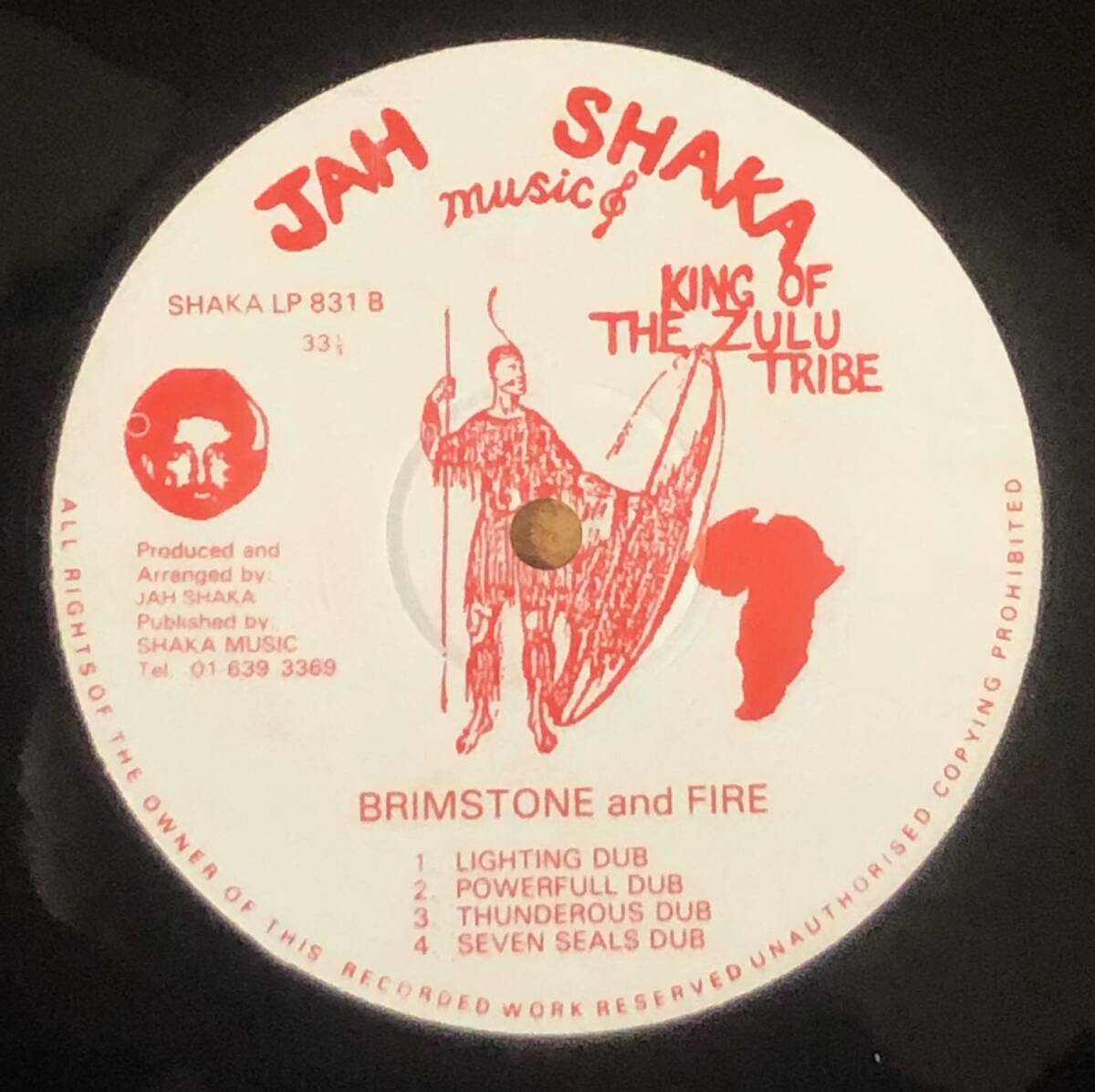 LPレコード Jah Shaka Brimstone & Fire, SHAKA831, Reggae, Dub の画像4