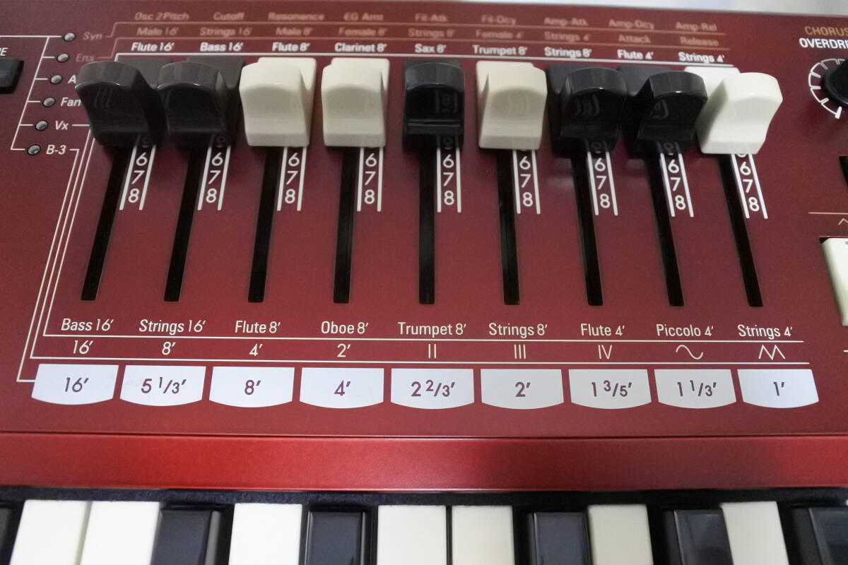 【最終出品】【初回限定カラー】HAMMOND M-solo Burgundy ハモンド 49鍵盤ドローバーキーボード の画像3