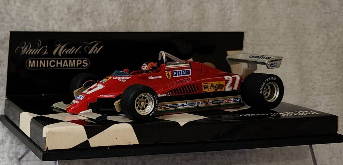 ミニチャンプス 1/43 フェラーリ 126C2 1982 ベルギーGP #27 ジル・ヴィルヌーブ ドライバー付 MINICHAMPS FERRARI GILLES VILLENEUVEの画像1