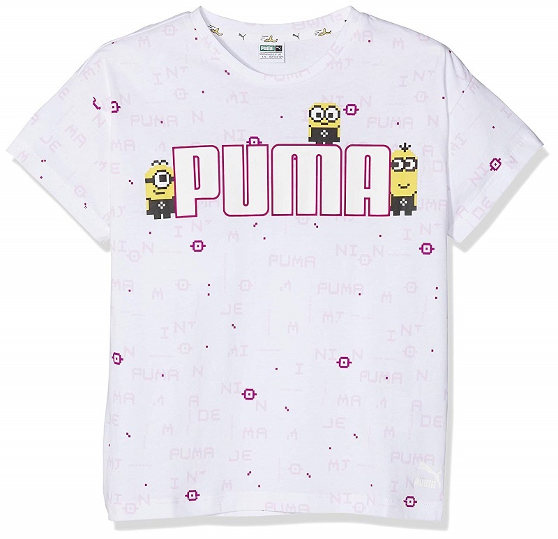 プーマ ミニオンズ コラボ キッズ 半袖Tシャツ 2枚セット 128 ホワイト グレー Minions 子供用 女の子 ジュニア 送料370円_画像2