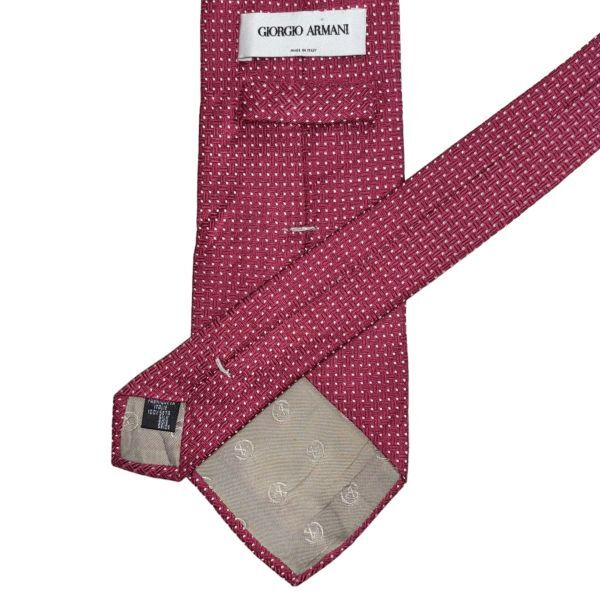 GIORGIO ARMANI 高級ネクタイ パターン柄 チェリーブロッサムカラー系 USED ジョルジオアルマーニ メンズ服飾小物 ネコポス可 中古 t847_画像5