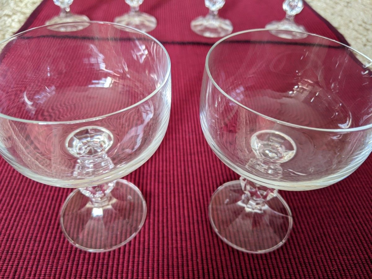 クリスタル グラス アイスクリームカップボヘミアシャンパングラス　サンデーカップ ガラス 小鉢 　アンティーク グラス　洋食器