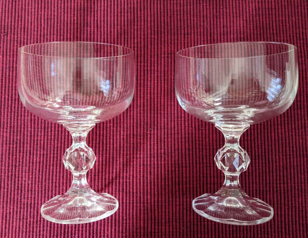 クリスタル グラス アイスクリームカップボヘミアシャンパングラス　サンデーカップ ガラス 小鉢 　アンティーク グラス　洋食器
