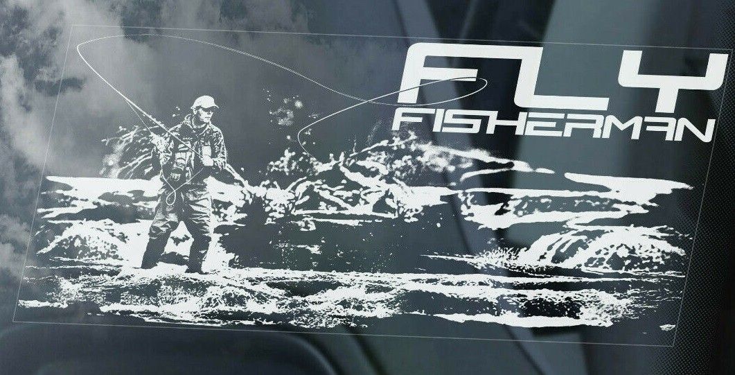 ◆フライフィッシャーマン フライフィッシング フィッシング 川釣り 釣り 外張り カーステッカー 220x100mm