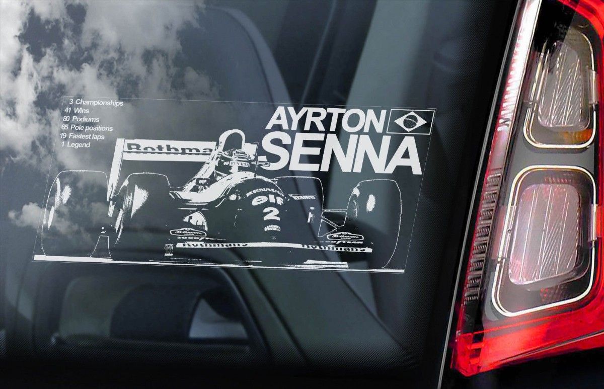 【期間限定値下げ】◆アイルトン・セナ ② ウィリアムズ FW16 ルノー F1 マシン 外張り カーステッカー 220×100mm