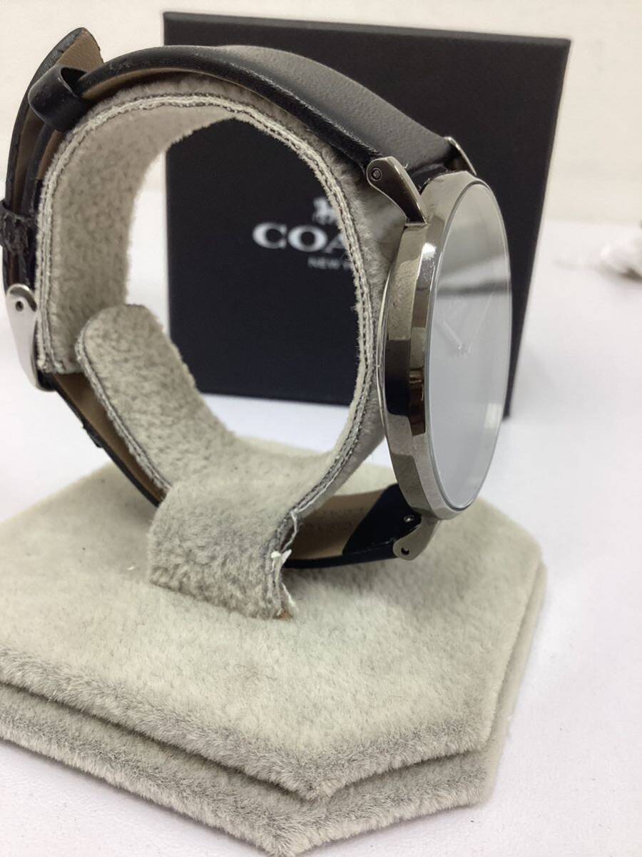 COACH wristwatch Coach CA.124.2.34.1576 black accessory equipped coach box attaching belt change equipped!! gorgeous #17623