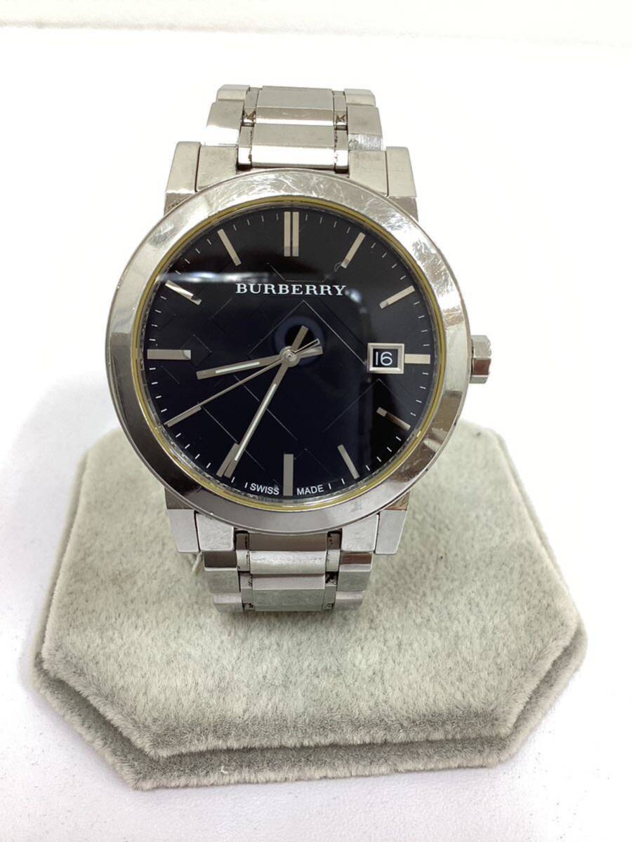 BURBERRY バーバリ BU9001 デイト表示 重量感 シルバーカラー 腕時計 ＃17933の画像1