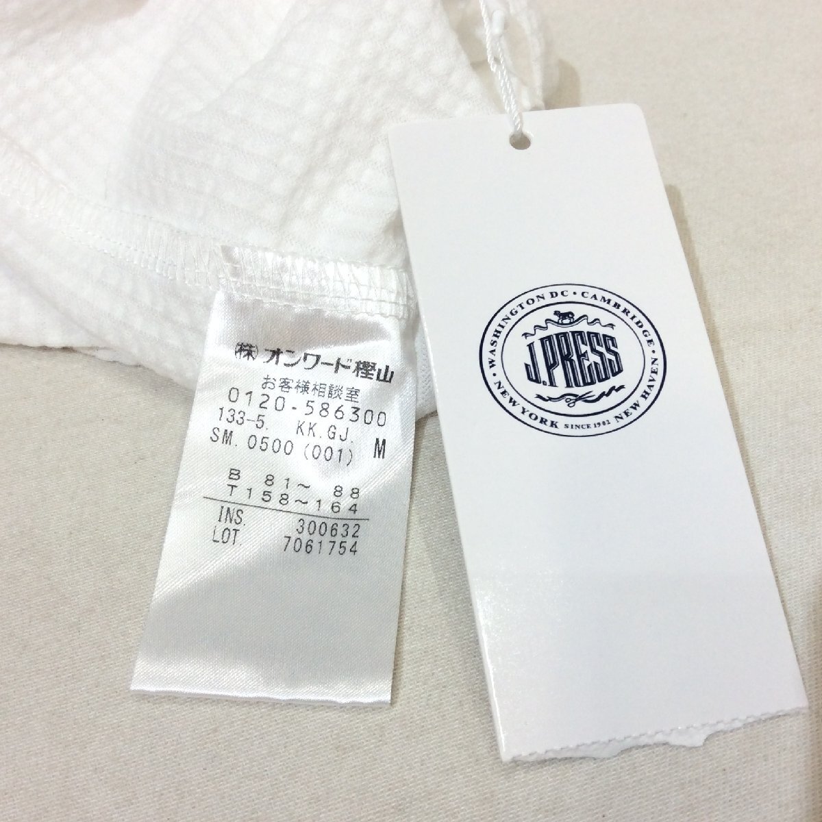  unused *J.PRESS J Press lady's short sleeves cut and sewn M white [ click post possible ]