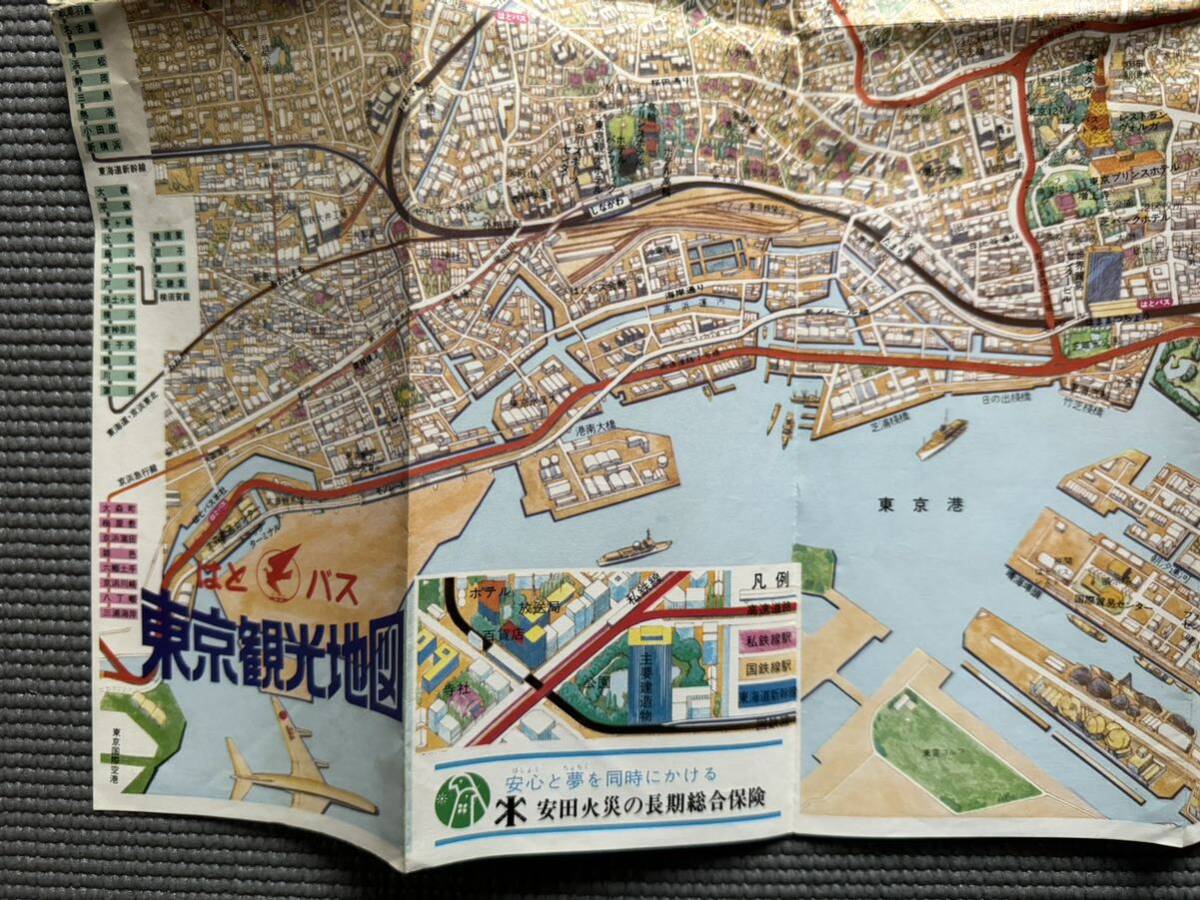 ８　民家片付け品　中古　レトロなはとバス　東京観光地図　昭和レトロ　アンティーク　広告　パンフレット_画像3