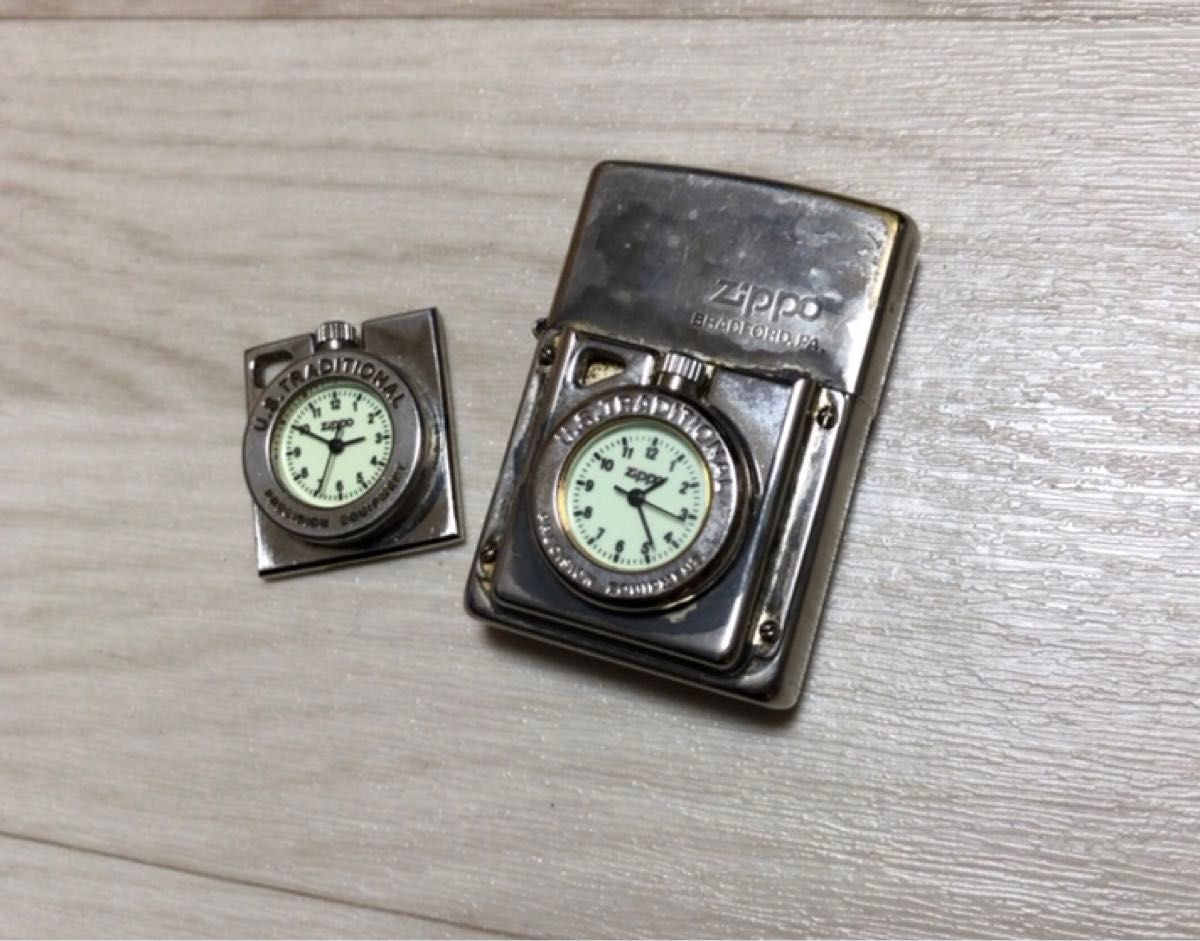 ZIPPO U S TRADITIONAL 1996 ジッポー 時計2個付き ジッポ ZIPPO U S TRADITIONAL 1996 ジッポー 時計2個付き ジッポ