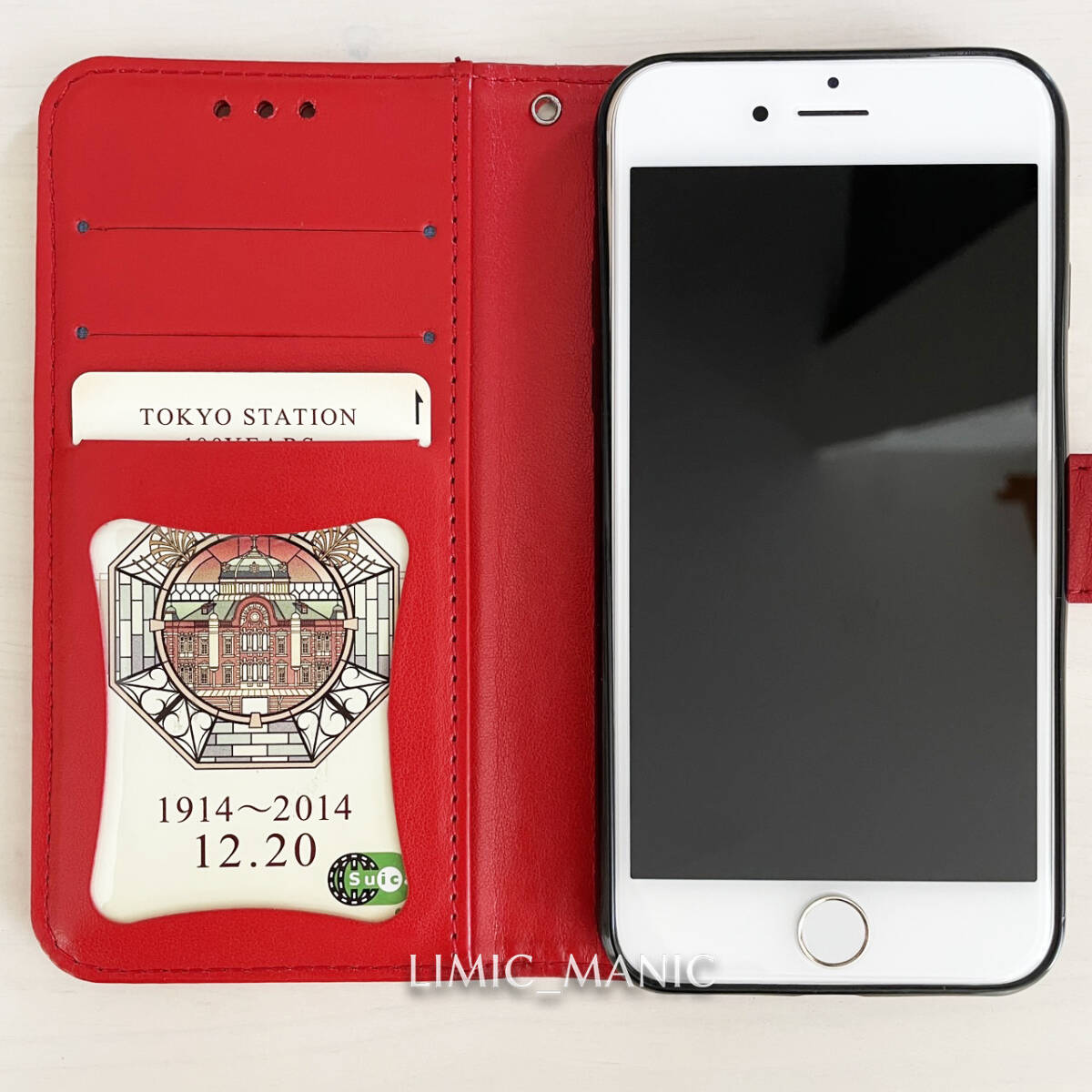 iPhone 7 8 SE (第2世代/第3世代) SE2 SE3 ケース スマホ 手帳型 カードケース レッド 赤 赤色 曼荼羅模様 花柄 アイフォン_画像2