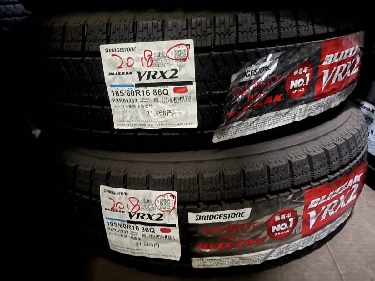 ★tk4本送料込み総額￥16,800～ 185/60R16 VRX2 BS 2018/17年製 装着率No.１のブリヂストンの画像2