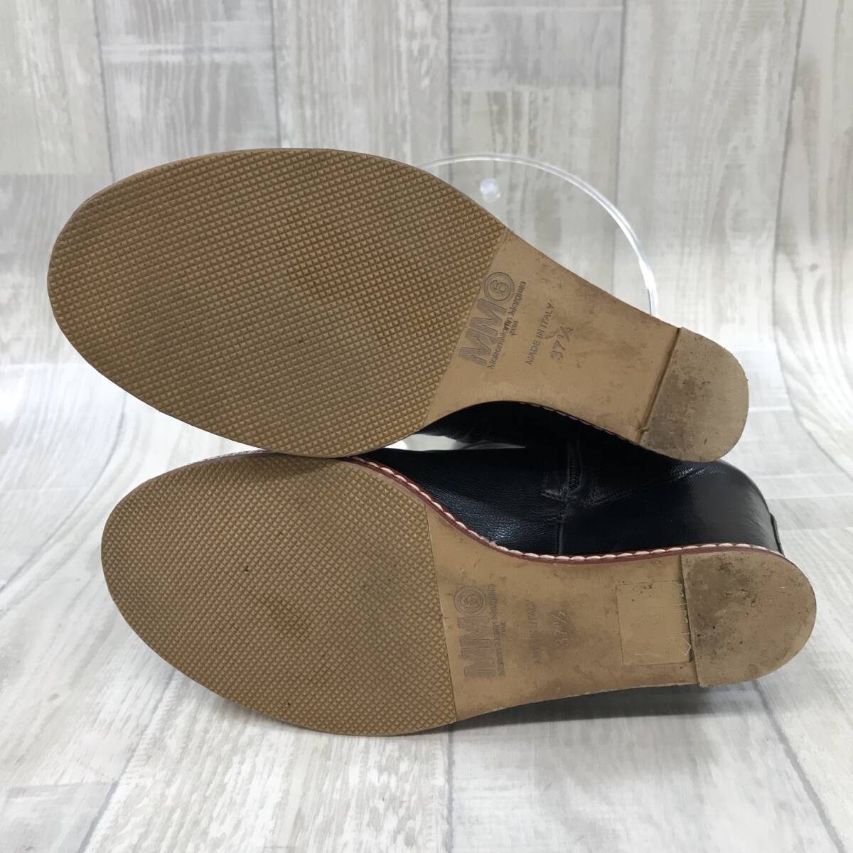 NZ852●MM6 MAISON MARGIELA ウェッジソール ブーツ●37 1/2●ブラック エムエムシックス メゾンマルジェラ 定価￥71.295-_画像4