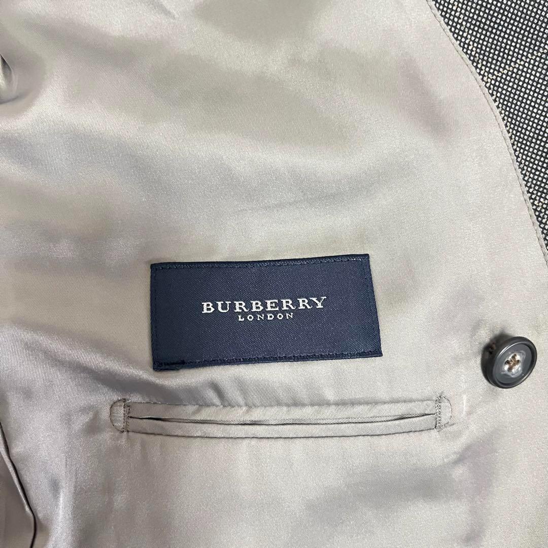 399 BURBERRY LONDONバーバリーロンドン セットアップスーツ グレー M ダブル ウール Super 120's_画像7